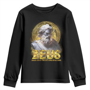 Greek Mythology Zeus Youth Sweatshirt God Of The Sky King Of All Gods TS09 Black Print Your Wear