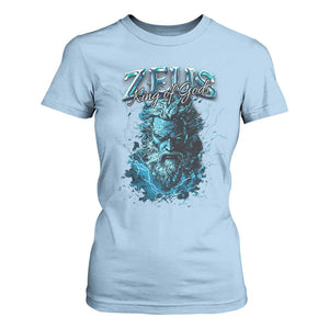 Greek Mythology Zeus T Shirt For Women King Of Gods TS09 Light Blue Print Your Wear