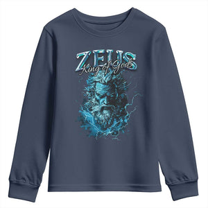 Greek Mythology Zeus Youth Sweatshirt King Of Gods TS09 Navy Print Your Wear