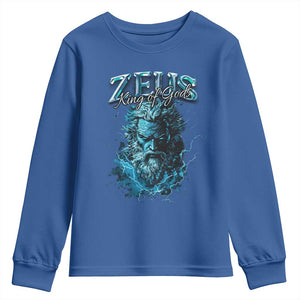 Greek Mythology Zeus Youth Sweatshirt King Of Gods TS09 Royal Blue Print Your Wear