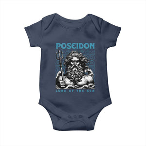 Greek Mythology Poseidon Baby Onesie Lord Of The Sea Trident TS09 Navy Print Your Wear