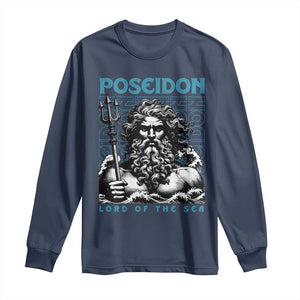Greek Mythology Poseidon Long Sleeve Shirt Lord Of The Sea Trident TS09 Navy Print Your Wear