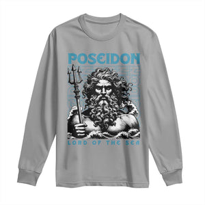 Greek Mythology Poseidon Long Sleeve Shirt Lord Of The Sea Trident TS09 Sport Gray Print Your Wear