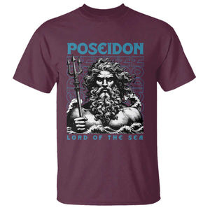 Greek Mythology Poseidon T Shirt Lord Of The Sea Trident TS09 Maroon Print Your Wear
