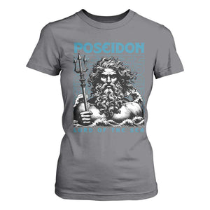 Greek Mythology Poseidon T Shirt For Women Lord Of The Sea Trident TS09 Charcoal Print Your Wear
