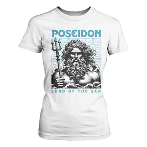 Greek Mythology Poseidon T Shirt For Women Lord Of The Sea Trident TS09 White Print Your Wear