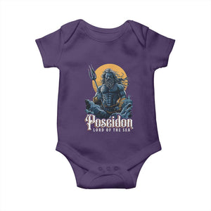 Ancient Greek Mythology Poseidon Baby Onesie Lord Of The Sea Trident TS09 Purple Print Your Wear