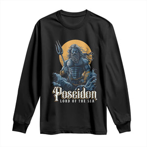 Ancient Greek Mythology Poseidon Long Sleeve Shirt Lord Of The Sea Trident TS09 Black Print Your Wear