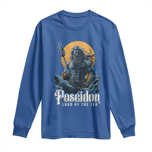 Ancient Greek Mythology Poseidon Long Sleeve Shirt Lord Of The Sea Trident TS09 Royal Blue Print Your Wear