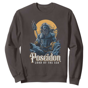 Ancient Greek Mythology Poseidon Sweatshirt Lord Of The Sea Trident TS09 Dark Chocolate Print Your Wear