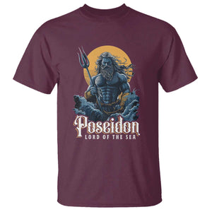 Ancient Greek Mythology Poseidon T Shirt Lord Of The Sea Trident TS09 Maroon Print Your Wear