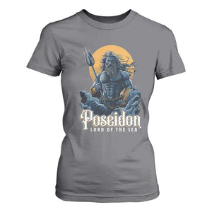 Ancient Greek Mythology Poseidon T Shirt For Women Lord Of The Sea Trident TS09 Charcoal Print Your Wear