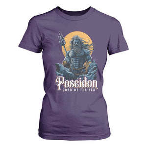 Ancient Greek Mythology Poseidon T Shirt For Women Lord Of The Sea Trident TS09 Purple Print Your Wear