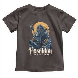 Ancient Greek Mythology Poseidon Toddler T Shirt Lord Of The Sea Trident TS09 Dark Chocolate Print Your Wear