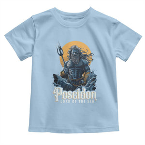 Ancient Greek Mythology Poseidon Toddler T Shirt Lord Of The Sea Trident TS09 Light Blue Print Your Wear