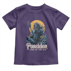 Ancient Greek Mythology Poseidon Toddler T Shirt Lord Of The Sea Trident TS09 Purple Print Your Wear