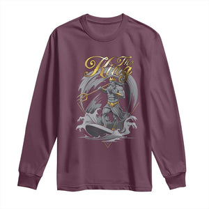 Greek Mythology Poseidon Long Sleeve Shirt The King Triton Mermaid Dad TS09 Maroon Print Your Wear