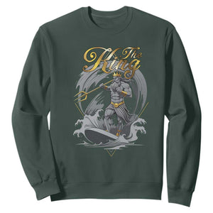 Greek Mythology Poseidon Sweatshirt The King Triton Mermaid Dad TS09 Dark Forest Green Print Your Wear