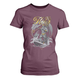 Greek Mythology Poseidon T Shirt For Women The King Triton Mermaid Dad TS09 Maroon Print Your Wear