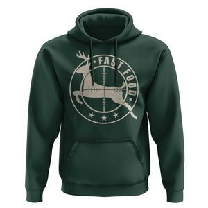 Funny Hunting Hoodie Fast Food Deer Hunter TS09 Dark Forest Green Print Your Wear