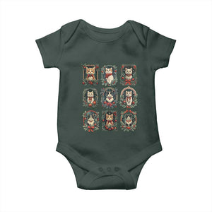 Christmas Cat Baby Onesie Vintage Kitten Victorian Holly Wreath TS09 Print Your Wear