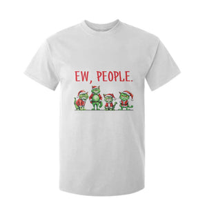 Funny Christmas Cat T Shirt For Kid Ew People Green Cat Santa TS09 White Print Your Wear