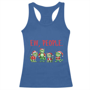 Funny Christmas Cat Racerback Tank Top Ew People Green Cat Santa TS09 Royal Blue Print Your Wear