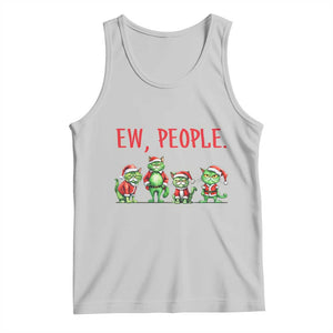 Funny Christmas Cat Tank Top Ew People Green Cat Santa TS09 Ash Print Your Wear