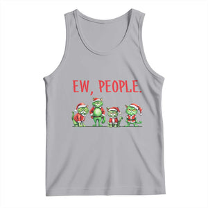 Funny Christmas Cat Tank Top Ew People Green Cat Santa TS09 Athletic Heather Print Your Wear