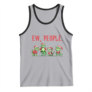 Funny Christmas Cat Tank Top Ew People Green Cat Santa TS09 Athletic Heather Black Print Your Wear