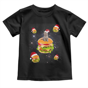 Funny Christmas Cat Baby Shirt Santa Cat Hamburger Lover Galaxy Outer Space TS09 Black Print Your Wear