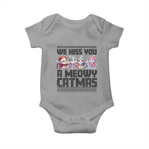Christmas Cute Cat Baby Onesie We Hiss You A Meowy Catmas TS09 Sport Gray Print Your Wear