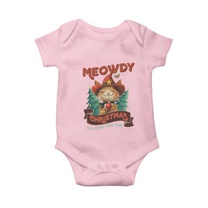 Christmas Cowboy Cat Baby Onesie Meowdy Christmas And Happy Mew Year TS09 Light Pink Print Your Wear