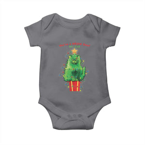 Funny Christmas Cat Baby Onesie You Are A Meow One Mr. Cat Green Cat TS09 Charcoal Print Your Wear