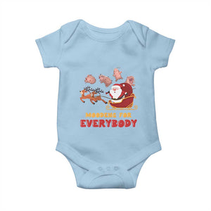 Funny Christmas Moo Deng For Everyone Baby Onesie Cute Baby Hippo Santa Reindeer TS09 Light Blue Print Your Wear