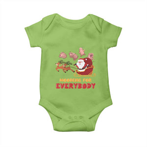 Funny Christmas Moo Deng For Everyone Baby Onesie Cute Baby Hippo Santa Reindeer TS09 Lime Print Your Wear