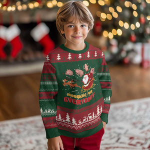Funny Xmas Moo Deng For Everyone Ugly Christmas Sweater Cute Baby Hippo Santa Reindeer TS09 Christmas Print Your Wear