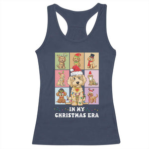Funny Xmas Dog Racerback Tank Top Santa Golden Doodle In My Christmas Era TS09 Navy Print Your Wear