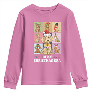 Funny Xmas Dog Youth Sweatshirt Santa Golden Doodle In My Christmas Era TS09 Azalea Print Your Wear