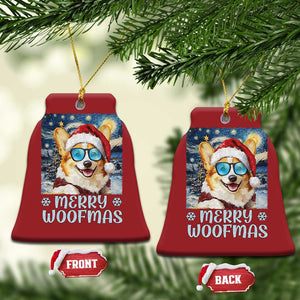 Funny Xmas Corgi Christmas Ornament Merry Woofmas Christmas Starry Night Dog Lover TS09 Bell Flake Red Print Your Wear