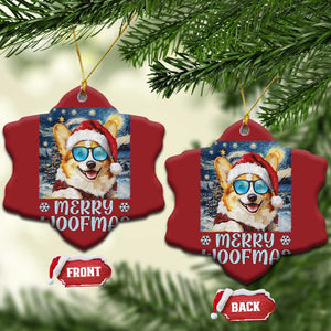 Funny Xmas Corgi Christmas Ornament Merry Woofmas Christmas Starry Night Dog Lover TS09 Snow Flake Red Print Your Wear