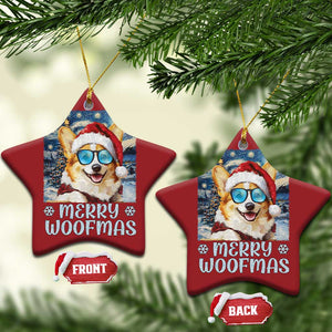 Funny Xmas Corgi Christmas Ornament Merry Woofmas Christmas Starry Night Dog Lover TS09 Star Red Print Your Wear