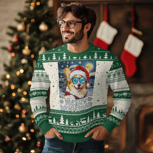 Funny Xmas Corgi Ugly Christmas Sweater Merry Woofmas Christmas Starry Night Dog Lover TS09 Green Print Your Wear