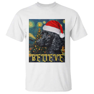 Funny Xmas Poodle T Shirt Believe Christmas Starry Night Dog Lover TS09 White Print Your Wear