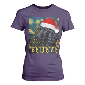 Funny Xmas Poodle T Shirt For Women Believe Christmas Starry Night Dog Lover TS09 Purple Print Your Wear
