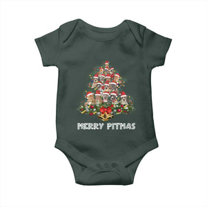 Funny Xmas Pitbull Baby Onesie Merry Pitmas Christmas Tree Dog Lover TS09 Print Your Wear