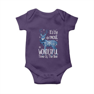 Chrismtas Reindeer Coquette Baby Onesie It's The Most Wonderful Time Of The Year TS09 Purple Print Your Wear