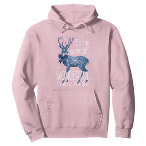 Chrismtas Reindeer Coquette Hoodie It's The Most Wonderful Time Of The Year TS09 Light Pink Print Your Wear