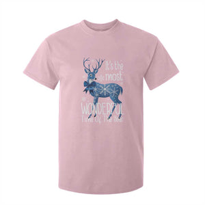 Chrismtas Reindeer Coquette T Shirt For Kid It's The Most Wonderful Time Of The Year TS09 Light Pink Print Your Wear