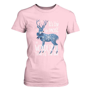 Chrismtas Reindeer Coquette T Shirt For Women It's The Most Wonderful Time Of The Year TS09 Light Pink Print Your Wear